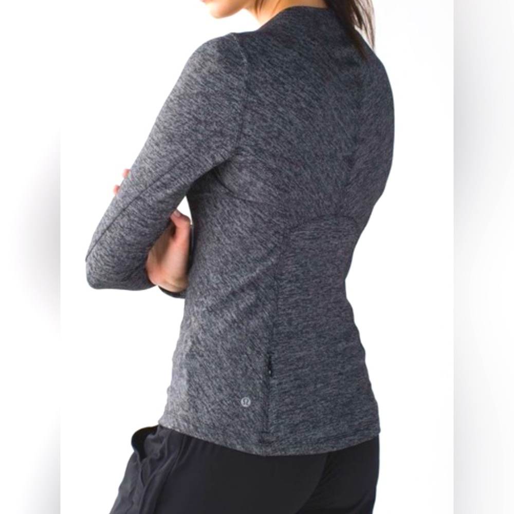 Lululemon Rulu 1/2 Zip Running Pullover Top Womens 6 Kanto Catch Me Heather Gray